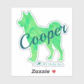 Custom Cute Pastel Green Color Shiba Inu – Dog Aufkleber (Blatt)