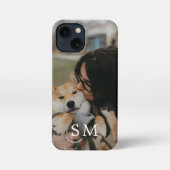 Custom Cute Pet Photo and Monogram Initial iPhone Hülle (Rückseite)