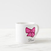 Custom Cute Pink Bow Coquette Girl Kids Espressotasse (Vorderseite Rechts)
