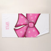 Custom Cute Pink Bow Coquette Girls  Badehandtuch (Badehandtuch)