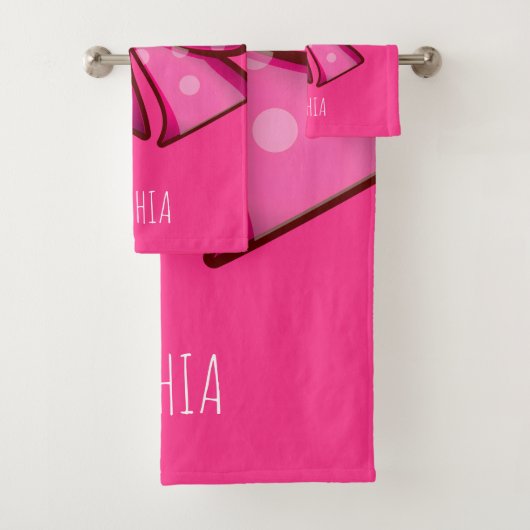 Custom Cute Pink Bow Coquette Girls  Badhandtuch Set (Insitu)