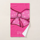 Custom Cute Pink Bow Coquette Girls  Badhandtuch Set (Handtuch)