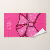 Custom Cute Pink Bow Coquette Girls  Badhandtuch Set (Handtuch)