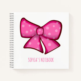 Custom Cute Pink Bow Coquette Girls School Notizblock