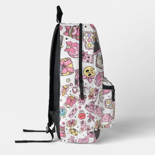 Custom Cute Pink Retro Back To School Backpack Bedruckter Rucksack (Links)