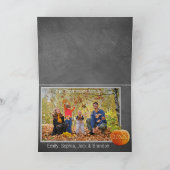 Custom Cute Pumpkin Orange Green Stripes Pattern Karte (Innenseite)