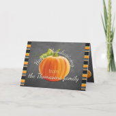 Custom Cute Pumpkin Orange Green Stripes Pattern Karte (Vorderseite)