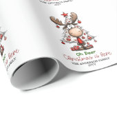 Custom Cute Reindeer “Oh Deer Christmas Is Here” Geschenkpapier (Rolleneckpunkt)