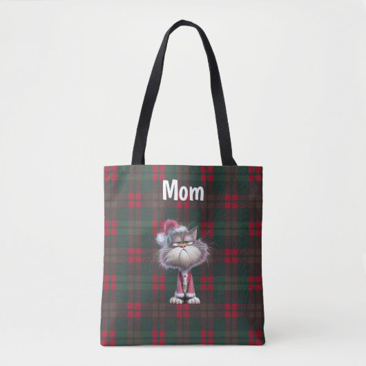 Custom cute santa cat Christmas Tasche (Vorderseite)