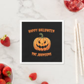 Custom Cute Spooky Pumpkin Happy Halloween  Serviette (Beispiel)