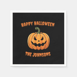 Custom Cute Spooky Pumpkin Happy Halloween  Serviette