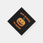 Custom Cute Spooky Pumpkin Happy Halloween  Serviette (Ecke)