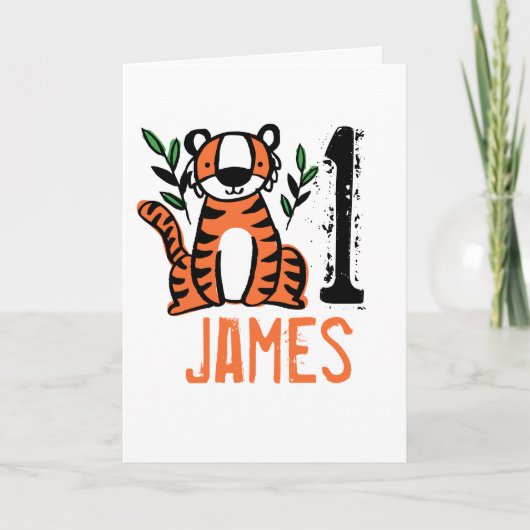 Custom Cute Tiger Birthday Karte (Vorderseite)