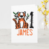Custom Cute Tiger Birthday Karte (Gelbe Blume)