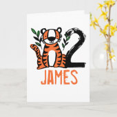 Custom Cute Tiger Birthday Karte (Gelbe Blume)
