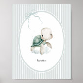Custom Cute Turtle – Baby Shower Newborn Name Gift Poster (Vorne)