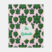 Custom Cute Turtle Leaves Seamless Pattern,  Fleecedecke (Vorderseite)