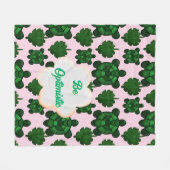 Custom Cute Turtle Leaves Seamless Pattern,  Fleecedecke (Vorderseite (Horizontal))