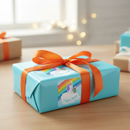 Custom Cute Unicorn Rainbow Thank You Sticker