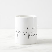 Custom Cute Valentine's Day Theme Heartbeat Dog Kaffeetasse (Mittel)