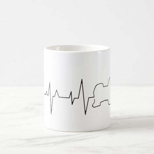 Custom Cute Valentine's Day Theme Heartbeat Dog Kaffeetasse (Mittel)