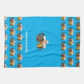 Custom Cyan Blue Bers Geschirrtuch (Horizontal)