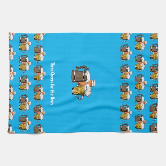 Custom Cyan Blue Bers Geschirrtuch (Horizontal)