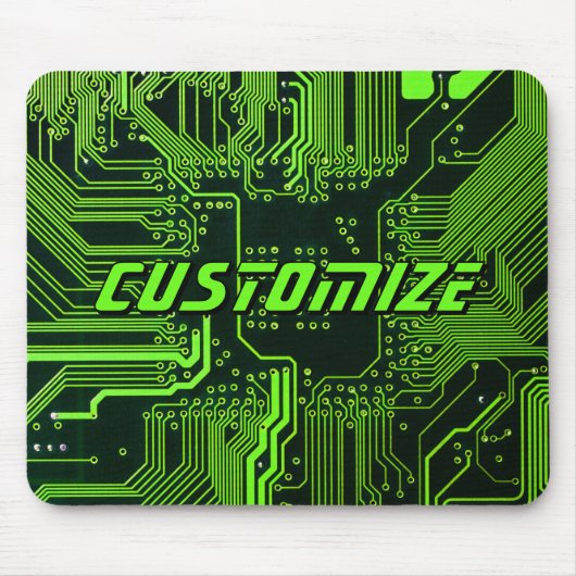 Custom Cyber Green PCB Circuit Board Tech Art Mousepad (Vorne)