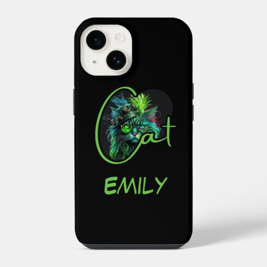 CUSTOM Cyber Steampunk Cat - Cat Lover iPhone Hülle (Rückseite)