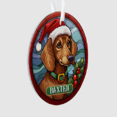 Custom Dachsund Weihnachten Ornament (Vorderseite)