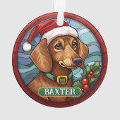 Custom Dachsund Weihnachten Ornament (Rückseite)
