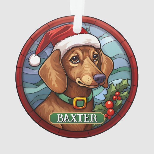 Custom Dachsund Weihnachten Ornament (Rückseite)