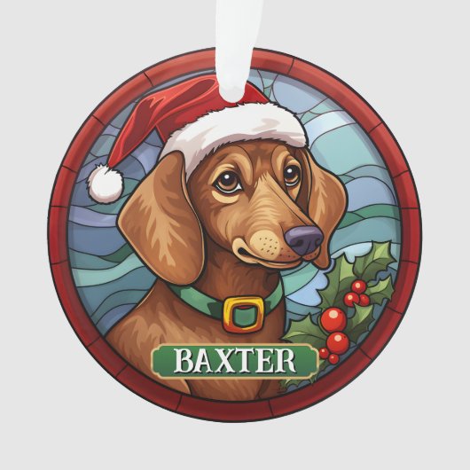 Custom Dachsund Weihnachten Ornament (Vorderseite)