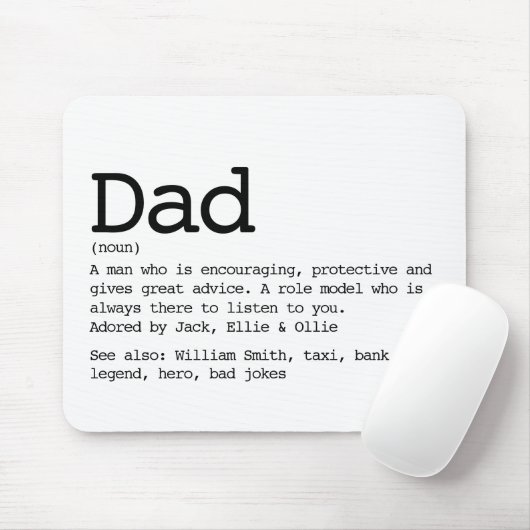 Custom Dad Definition Black and White Mousepad (Mit Mouse)