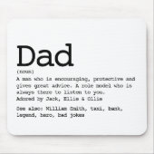 Custom Dad Definition Black and White Mousepad (Vorne)