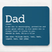 Custom Dad Definition Father's Day Blue Mousepad (Vorne)