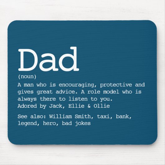 Custom Dad Definition Father's Day Blue Mousepad (Vorne)