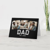 Custom Dad Established 1st Father's Day 3 Photo Karte (Vorderseite)