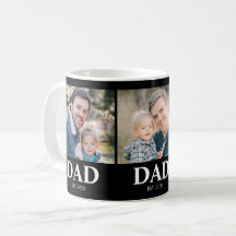 Custom Dad Established 3 Photo Fathers Day
