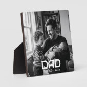 Custom Dad Established Modern Bold Photo Fotoplatte (Vorderseite)