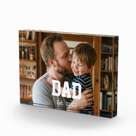 Custom Dad Established Modern Bold Text Fotoblock (Rechts)