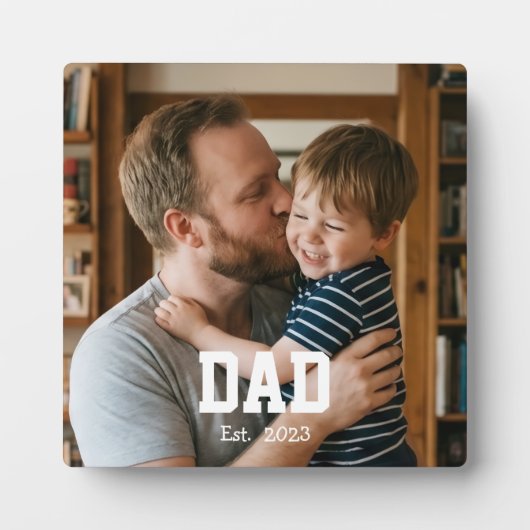 Custom Dad Established Modern Bold Text Fotoplatte (Vorderseite)
