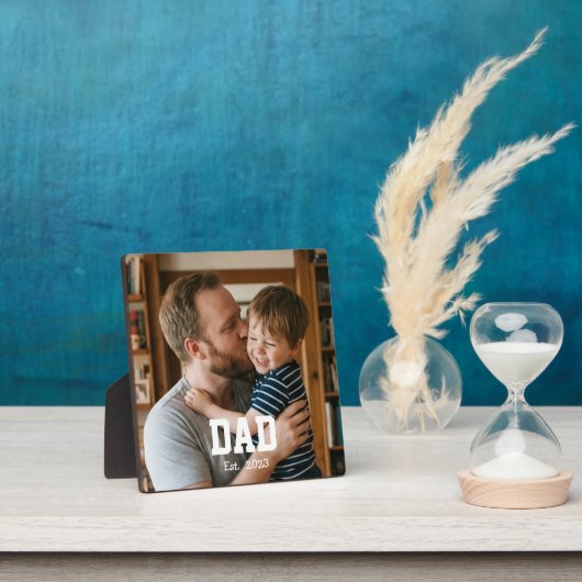 Custom Dad Established Modern Bold Text Fotoplatte (InSitu)