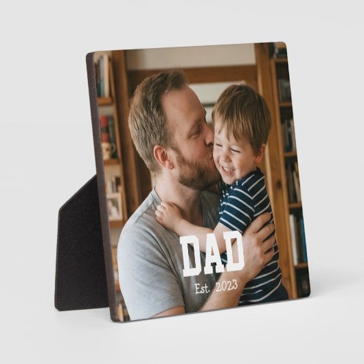 Custom Dad Established Modern Bold Text Fotoplatte (Vorderseite)