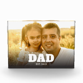 Custom Dad Established Modern Bold Text Photo Fotoblock