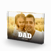 Custom Dad Established Modern Bold Text Photo Fotoblock (Rechts)