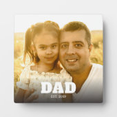 Custom Dad Established Modern Bold Text Photo Fotoplatte (Vorderseite)