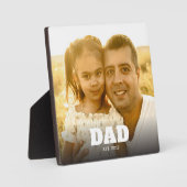 Custom Dad Established Modern Bold Text Photo Fotoplatte (Vorderseite)