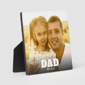 Custom Dad Established Modern Bold Text Photo Fotoplatte (Vorderseite)