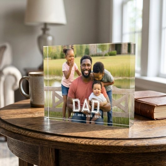 Custom Dad Established Modern Bold White Photo Fotoblock